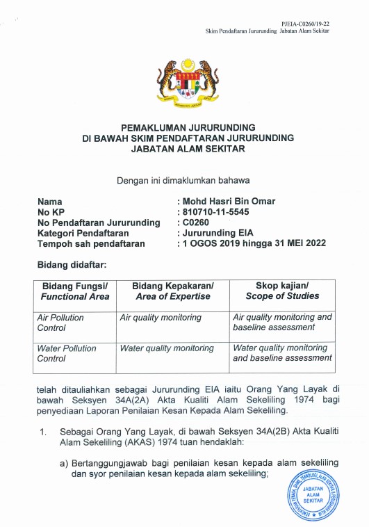 Certificate EIA Renewal - Hasri